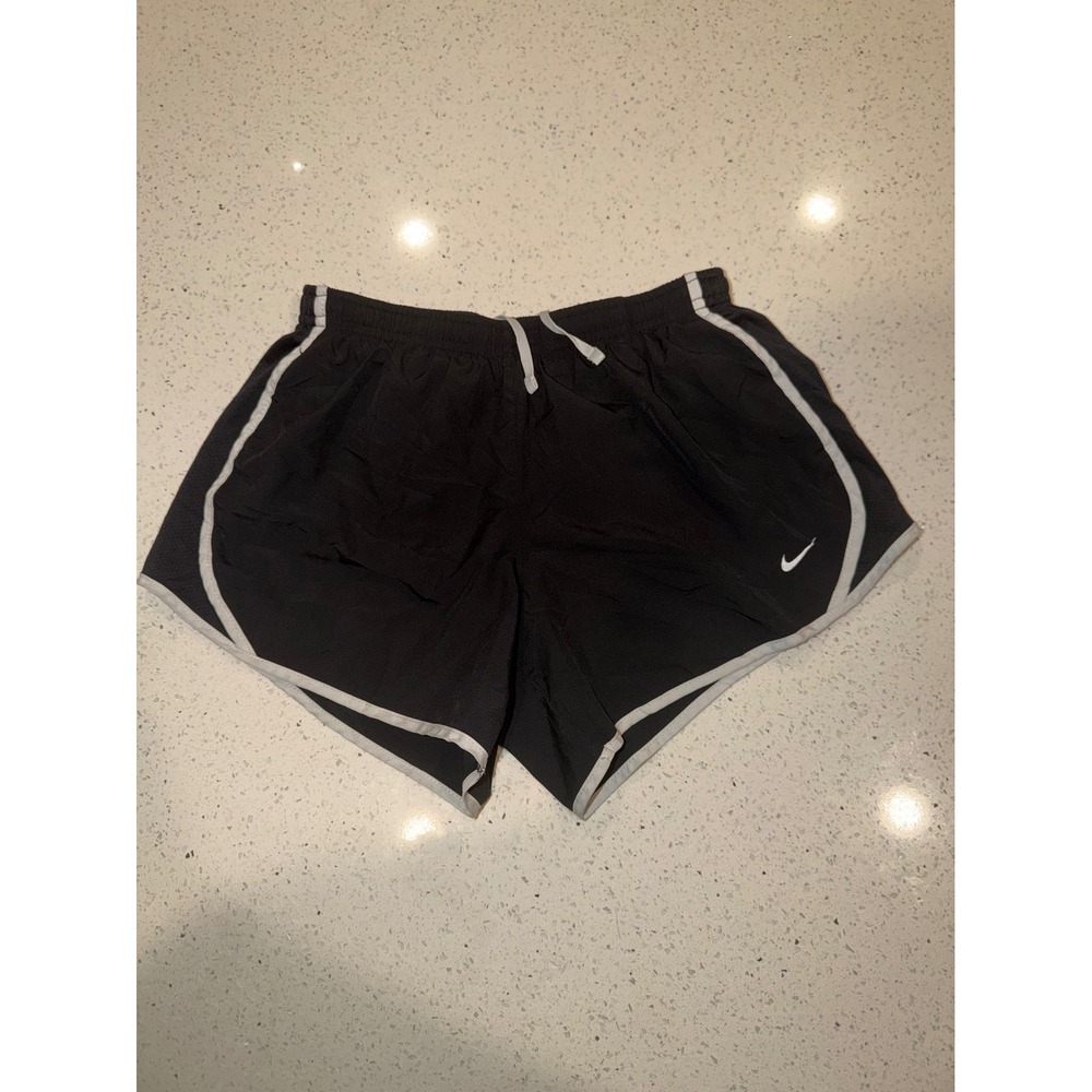 Nike Dri-FIT Tempo Running Shorts Womens Large Black White Trim Athletic Gym